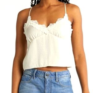 Cream Lace Trim Cami Top 2X